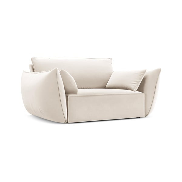 Poltrona beige con rivestimento in velluto Vanda – Mazzini Sofas