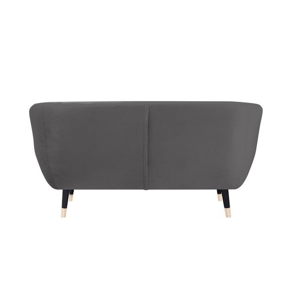 Divano grigio con gambe nere Amelie, 158 cm - Mazzini Sofas-image-4