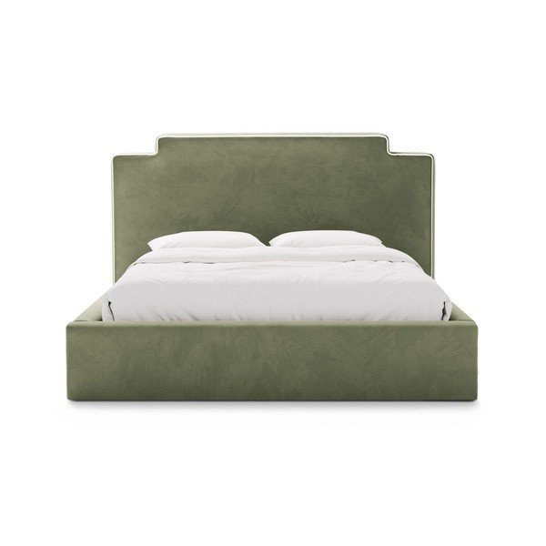 Letto matrimoniale imbottito verde con contenitore con rete inclusa 160x200 cm Princess – Micadoni -image-3