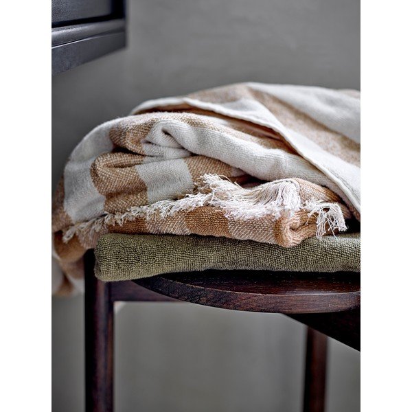 Asciugamano in cotone marrone e beige 50x100 cm Elaia - Bloomingville-image-4