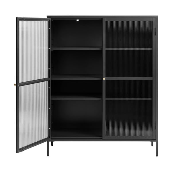 Vetrina in metallo nero 111x140 cm Bronco - Unique Furniture-image-3