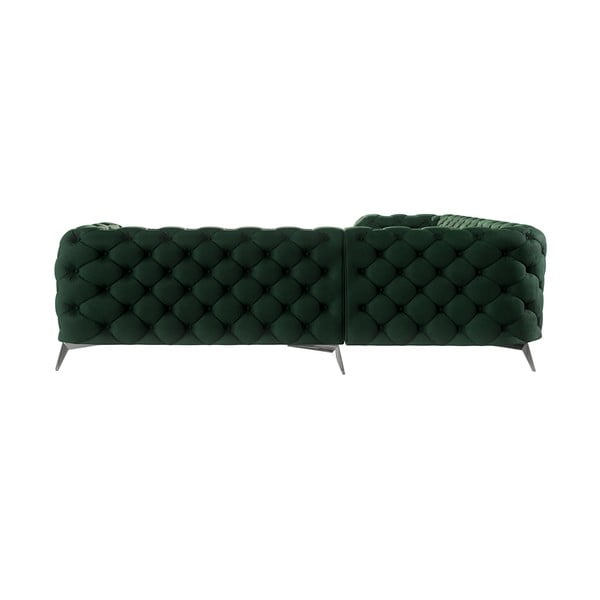 Divano angolare verde scuro con rivestimento in velluto Chelsea – Ropez-image-2
