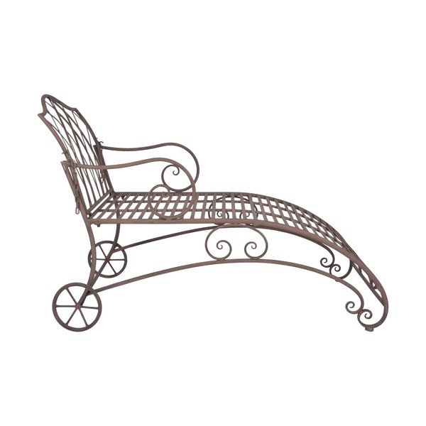 Sedia a sdraio da giardino in metallo marrone - Esschert Design-image-2