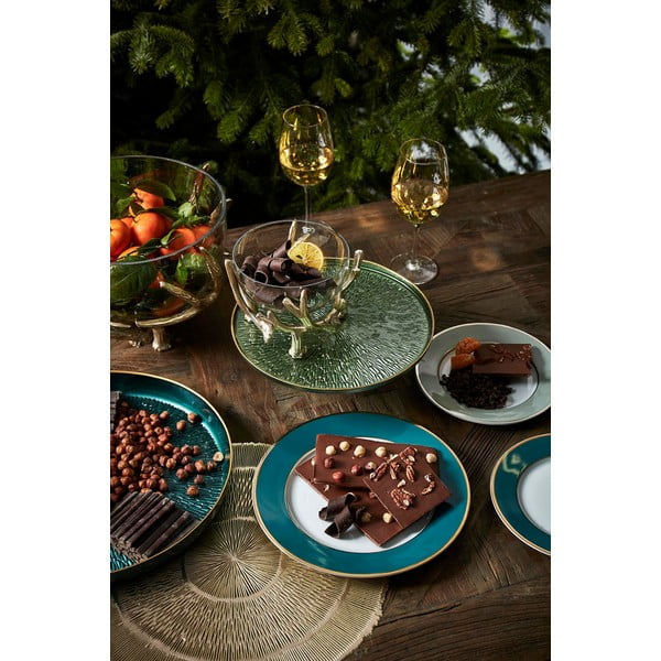 Piatto da dessert in porcellana color petrolio ø 20,5 cm Ginger - Côté Table-image-1