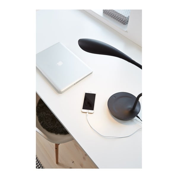 Lampada da tavolo nera con porta USB Swan - Markslöjd-image-1