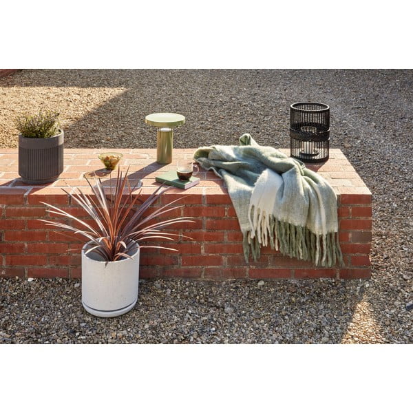 Coperta bianco-verde 200x140 cm Inlet - Hübsch-image-3