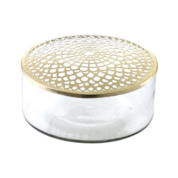 Skleněná váza A Simple Mess Kassandra Brass, ⌀ 20,5 cm