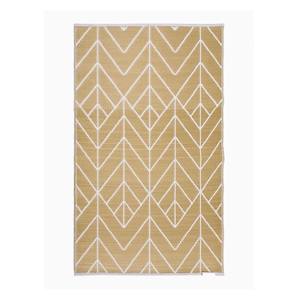 Tappeto da esterno bifacciale beige e oro in plastica riciclata , 150 x 240 cm Sydney - Fab Hab-image-1