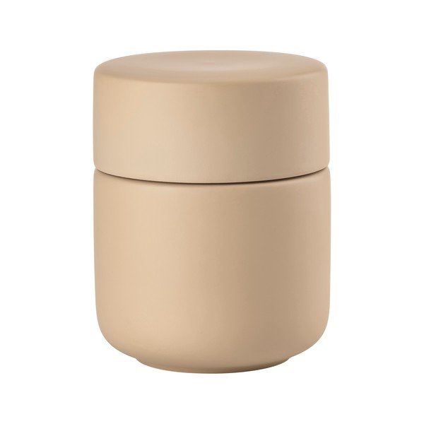 Organizer da bagno beige in gres per dischetti di cotone Ume – Zone