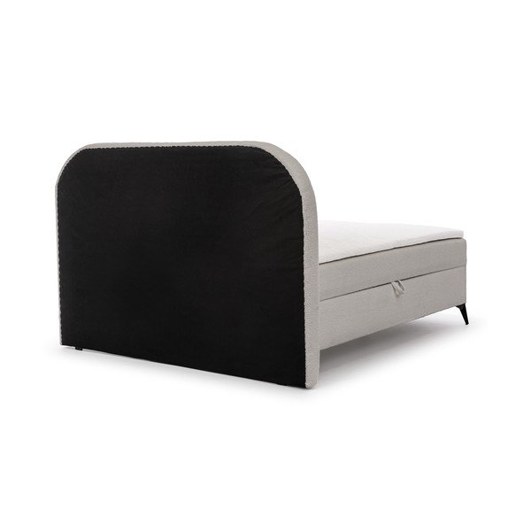 Letto boxspring grigio chiaro con contenitore 140x200 cm Ornes – Ropez-image-4