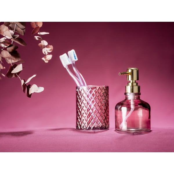 Portaspazzolino rosa scuro in vetro Atessa – Wenko-image-4