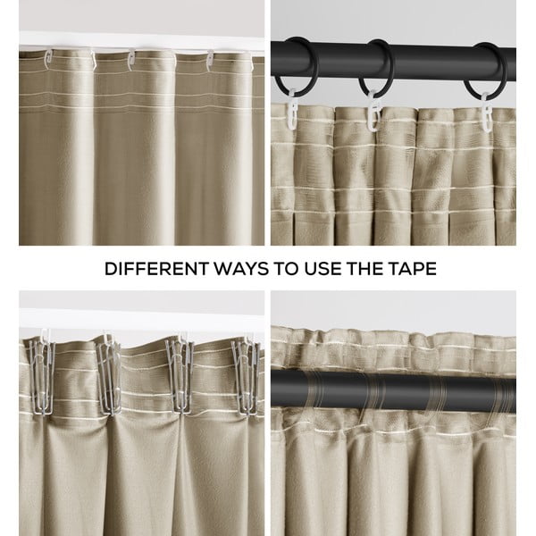 Tenda parzialmente oscurante marrone/beige in velluto 140x270 cm Pleat – Restilo-image-2