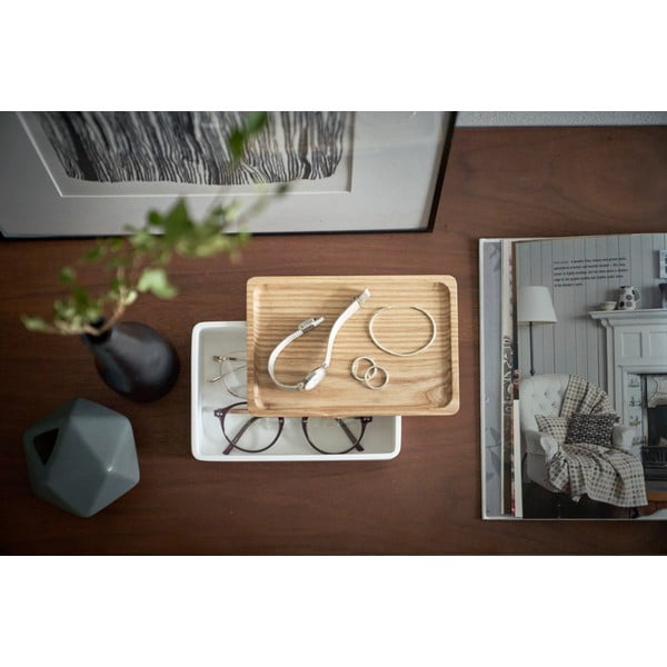 Scatola con coperchio bianca 18,5x12,5x7 cm Rin – YAMAZAKI-image-1