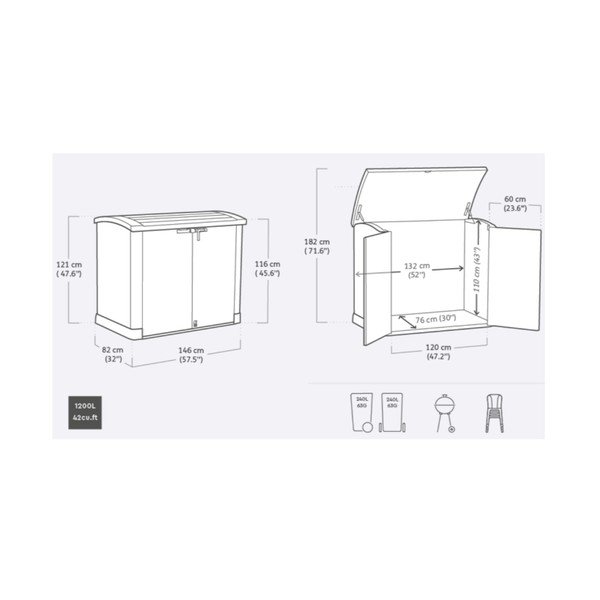 Mobile da giardino in plastica beige Store It Out - Keter-image-1