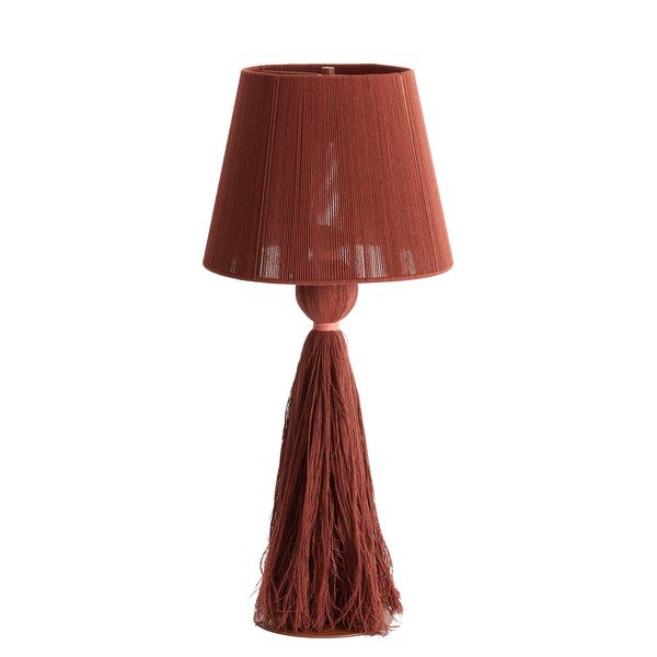 Lampada da tavolo color mattone con paralume in tessuto (altezza totale 58 cm) Espino – Light & Living