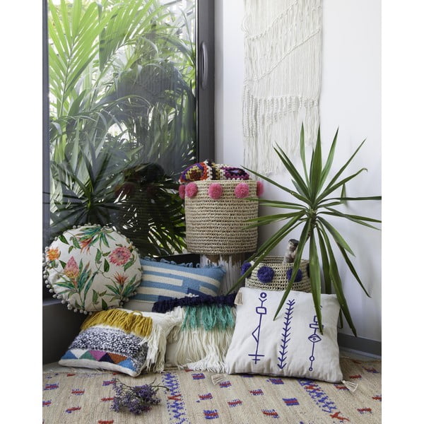 Cuscino in misto lino, ø 45 cm Flores Mixtas - Madre Selva-image-1