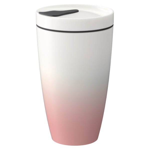 Tazza da viaggio in porcellana bianca e rosa Villeroy & Boch , 350 ml Like To Go - like | Villeroy & Boch-image-1