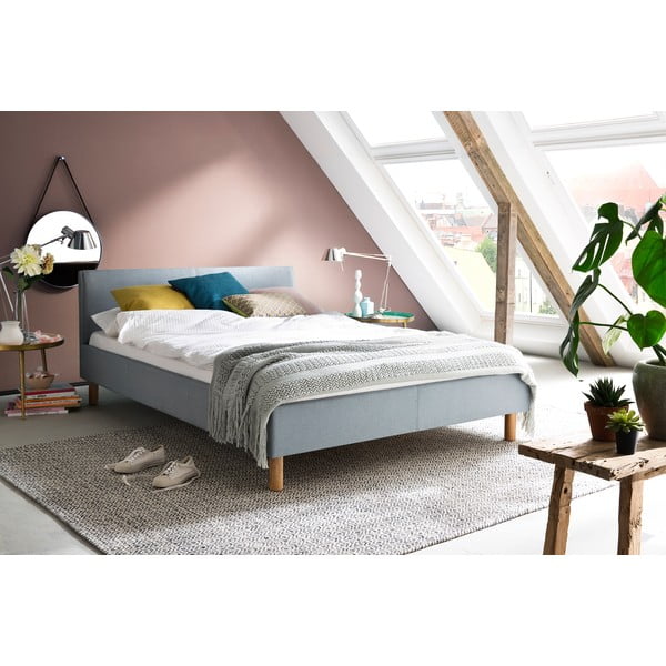 Letto singolo imbottito blu/grigio rete non inclusa 120x200 cm Lena – Meise Möbel-image-1