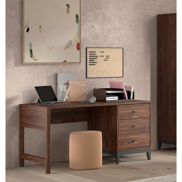 Scrivania con effetto noce 70x140 cm Ilyas – Vipack-image-1