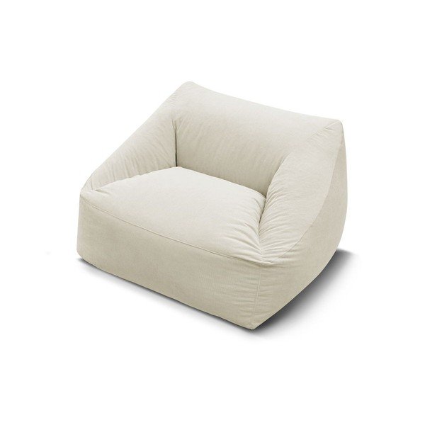 Puof a sacco beige con rivestimento in velluto a coste Lilibet – Bobochic Paris-image-4