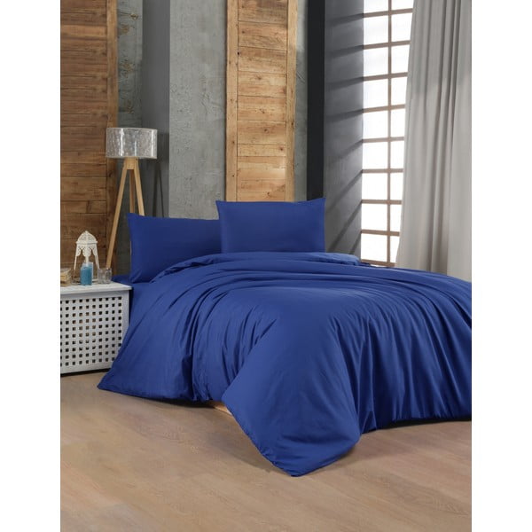 Biancheria in cotone blu scuro per letto singolo 140x200 cm - Mijolnir