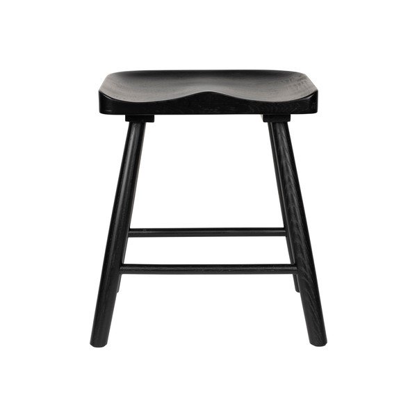 Sgabello nero in rovere massiccio Vander – White Label