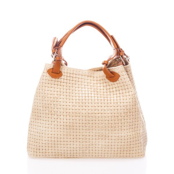 Borsa in pelle color crema Federica Bass Hydri - Federica Bassi-image-1
