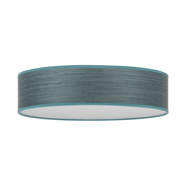 Lampada da soffitto grigio-blu con paralume in impiallacciato naturale Lampadina Attack , ⌀ 40 cm Ocho - Sotto Luce