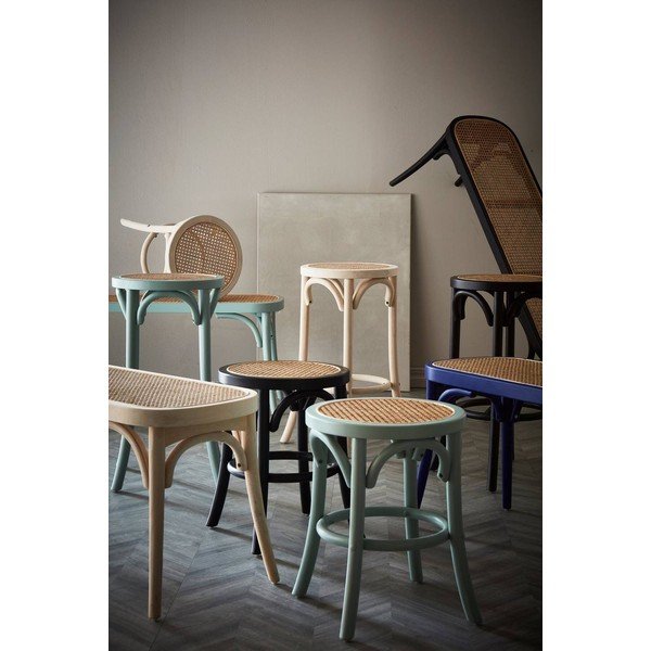Sgabello nero in rattan Koster – Jotex-image-2