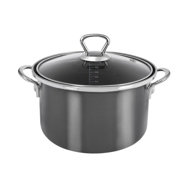Pentola in smalto con coperchio incluso 5 l Metalic – Orion