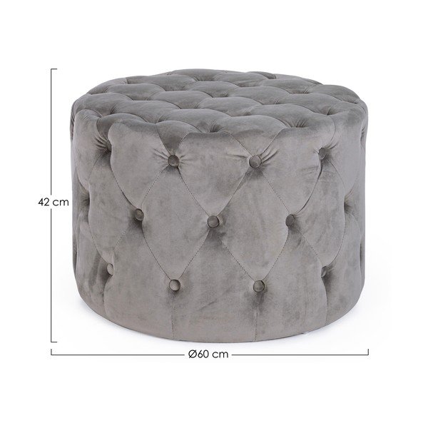 Poggiapiedi grigio con rivestimento in velluto Lorella – Yes Everyday-image-4