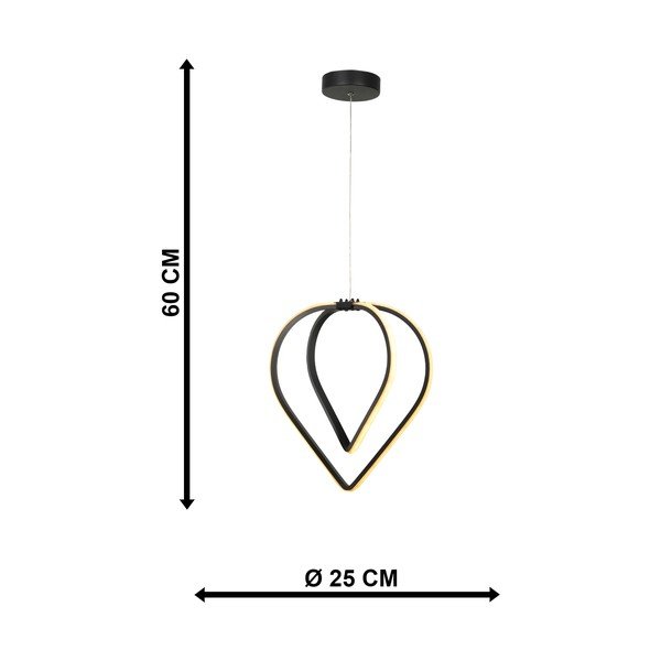 Lampadario LED nero in metallo ø 33 cm Pars – Squid Lighting-image-4
