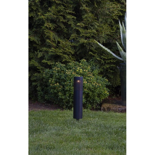 Luce solare a LED in acciaio inox nero, altezza 39 cm Blace - Star Trading-image-2