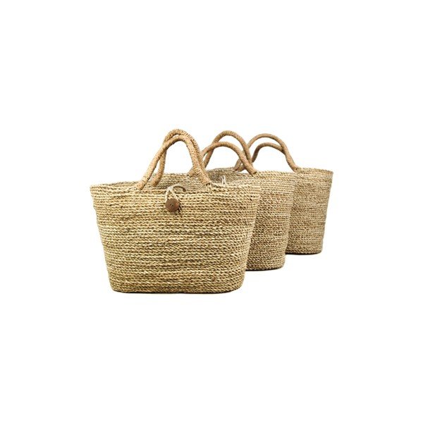 Set di 3 cestini portaoggetti in seagrass Set di cestini portaoggetti in seagrass - HSM collection