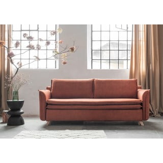 Divano letto in velluto color mattone 225 cm Charming Charlie - Miuform