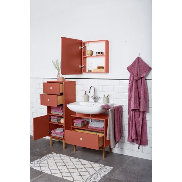 Mobile da bagno a parete rosso con specchio Color Bath - Tom Tailor-image-2