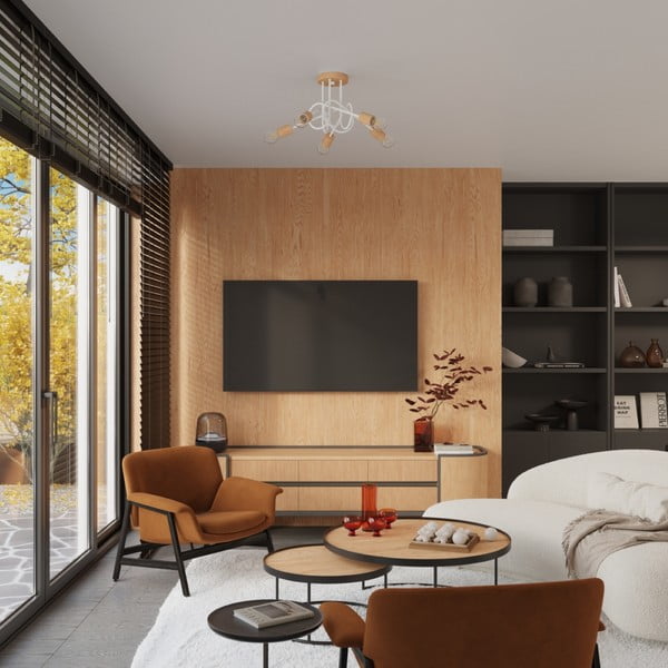 Plafoniera di colore naturale 15x61 cm Tumber – Sollux-image-4