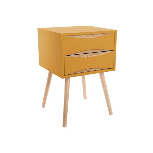 Žlutý noční stolek s 2 šuplíky Leitmotiv Cabinet Buoyant