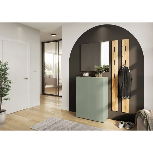 Set di mobili da ingresso bianco con effetto rovere 104x200x33 cm Alviano – Germania-image-1