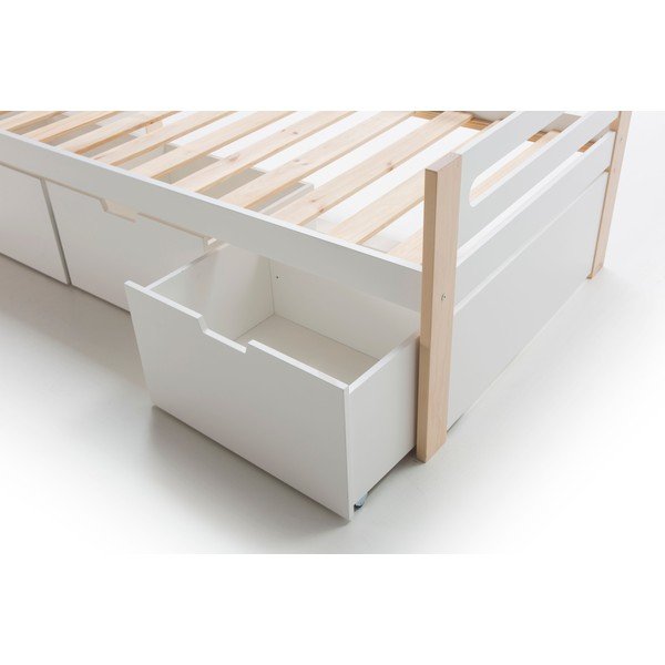 Letto bianco con 3 cassetti 90 x 190 cm Keisly - Marckeric-image-4