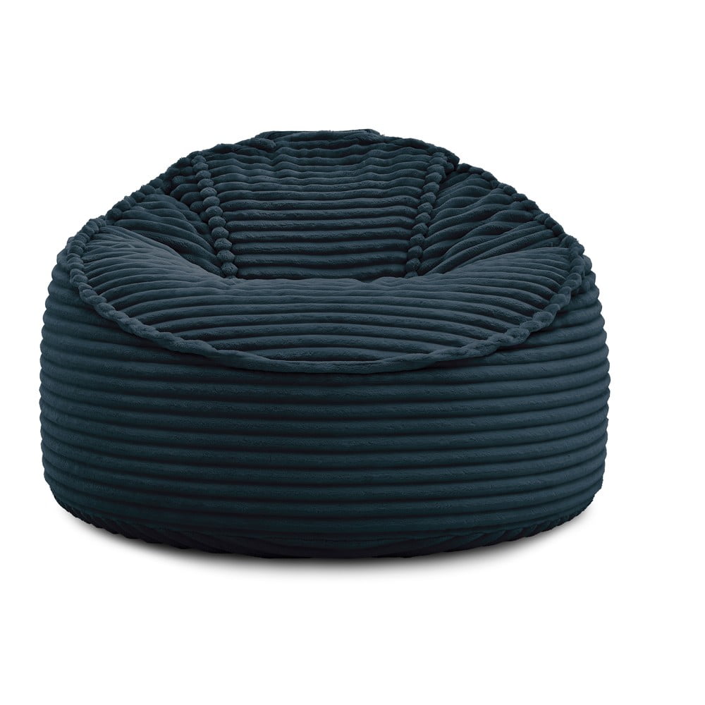 Puof a sacco blu scuro con rivestimento in velluto a coste Socrate – Bobochic Paris | Pouf a sacco