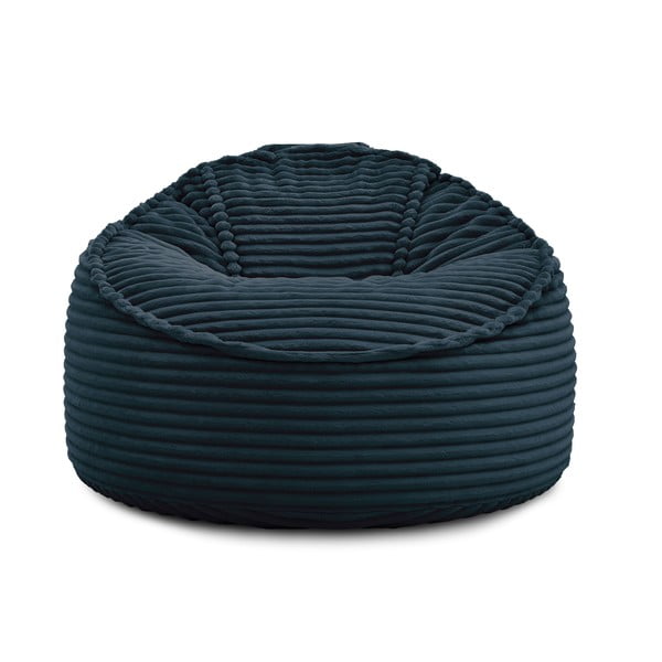 Puof a sacco blu scuro con rivestimento in velluto a coste Socrate – Bobochic Paris