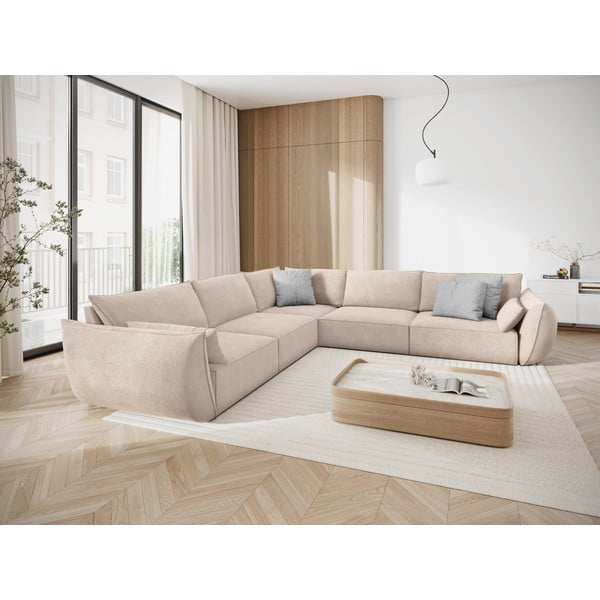 Divano angolare beige (variabile) Vanda - Mazzini Sofas-image-1