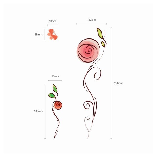 Sada samolepek Ambiance Roses And Butterflies Decals-image-2