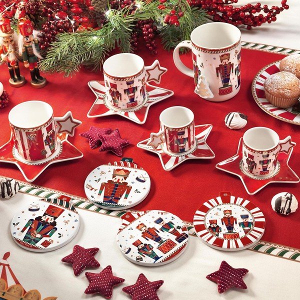 Tazza bianca con motivo natalizio 400 ml Lo schiaccianoci - Brandani-image-1