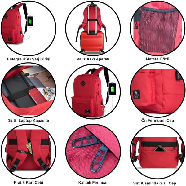 Zaino viola con porta USB My Valice SPECTA Smart Bag - Myvalice-image-3