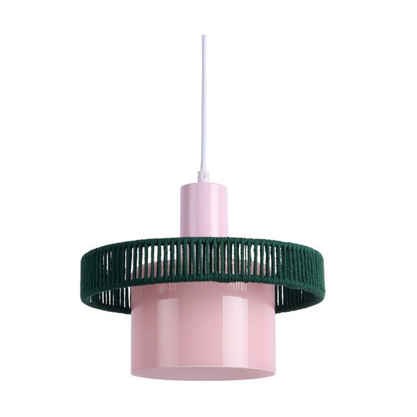 Lampadario verde scuro/rosa in vetro ø 25 cm Firenze Long – Leitmotiv