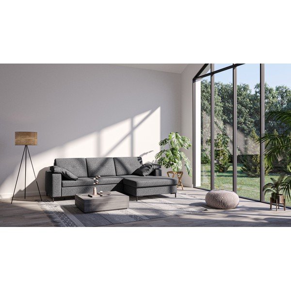 Divano letto angolare grigio antracite, angolo destro Moor - Ghado-image-1