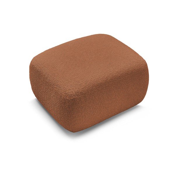 Poggiapiedi arancione con rivestimento in bouclé Montaigne – Bobochic Paris-image-4