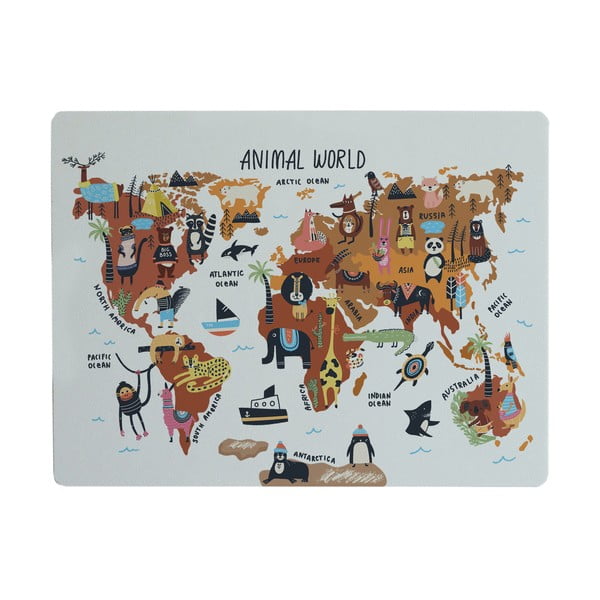 Tappetino da tavolo, 55 x 35 cm Animals Worldmap - Really Nice Things